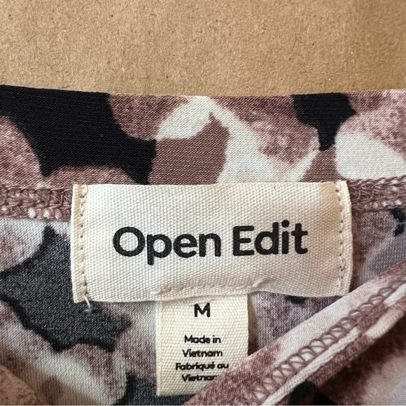 Open Edit | NWT Patterned Square Neck Mini Slip Dress Stretch Size M - Picture 2 of 9